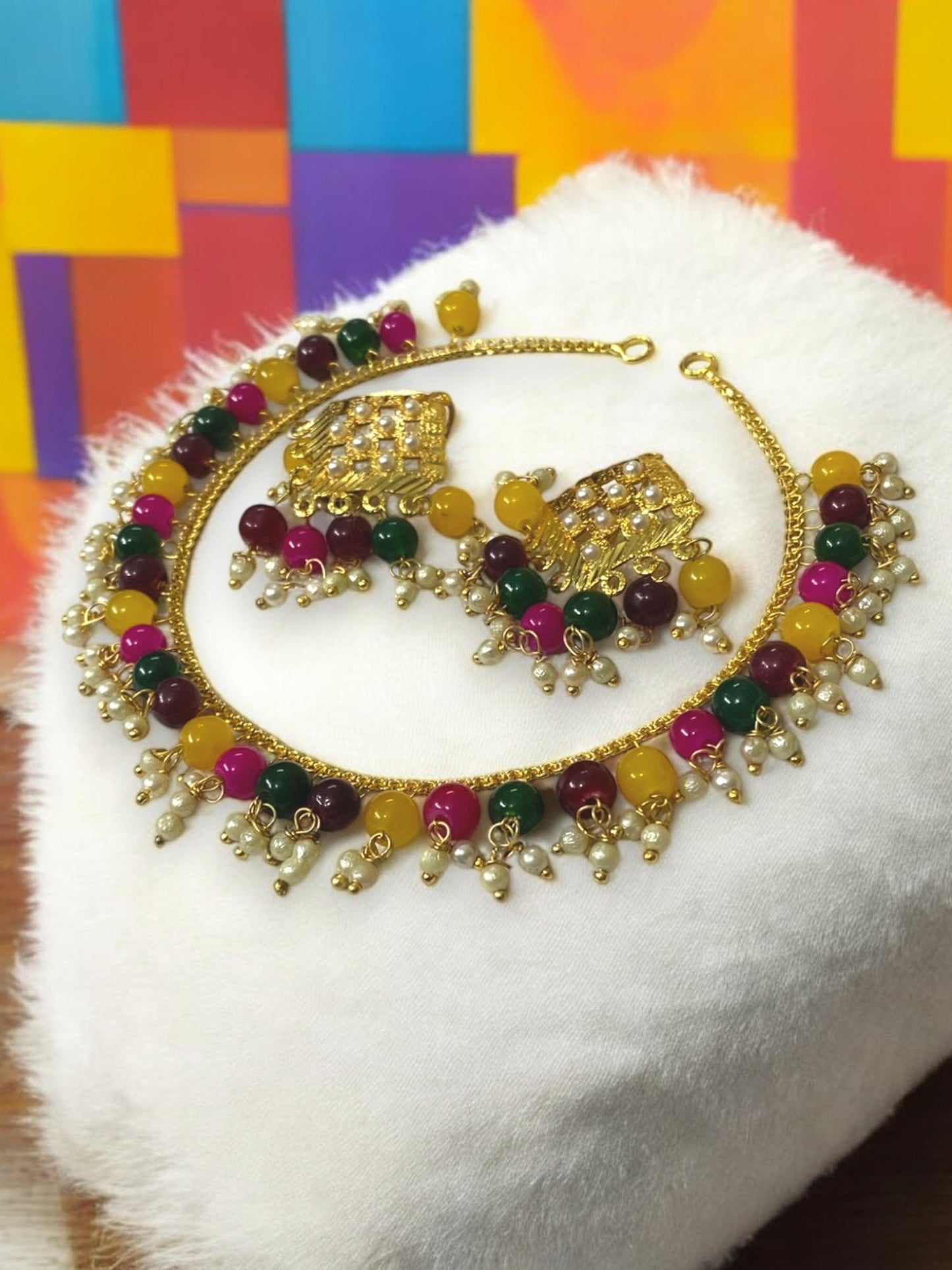 Punjabi necklace with earrings set