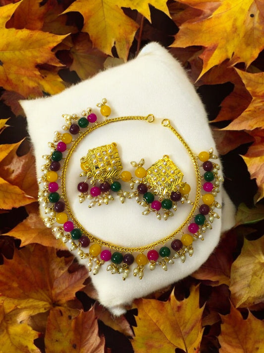 Punjabi necklace with earrings set