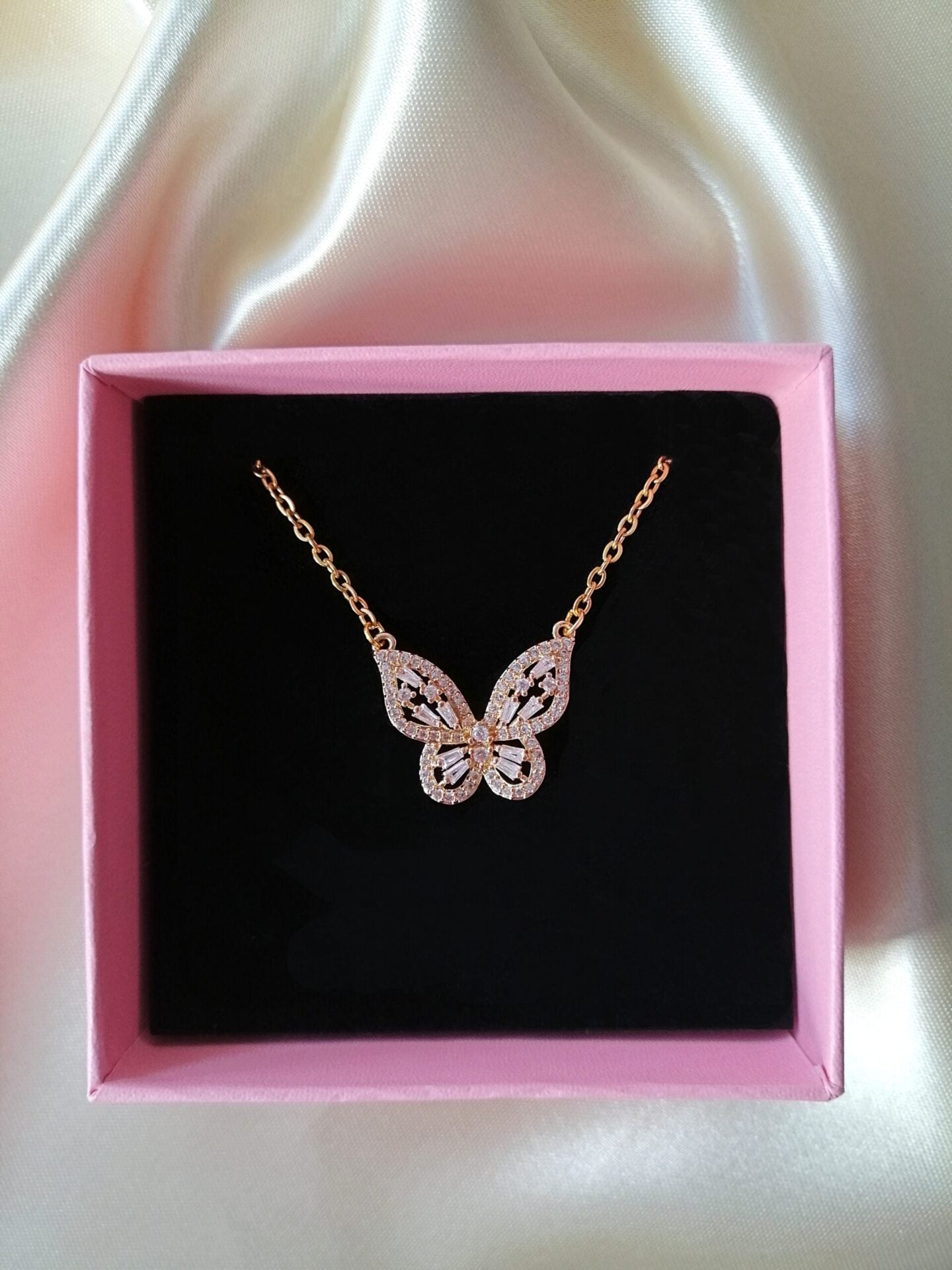 24K Butterfly Pendant Necklace